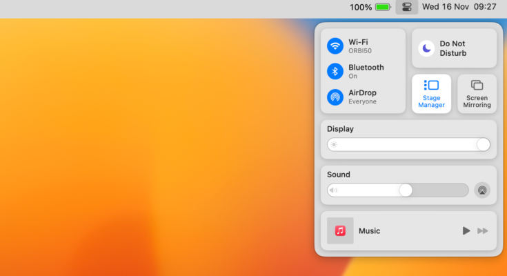 What is the control center on mac